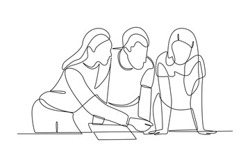 simple continuous line drawing of a group people gathering at office. Gathering minimalist Concept. Simple line, Gathering, People.