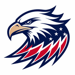 American eagle birds exercise vector image silhouette illustration cartoon music logo