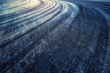 High quality image of car tire drift skid mark on race track Black tire mark on street Automobile concept