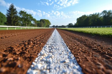 Horse race track finish line