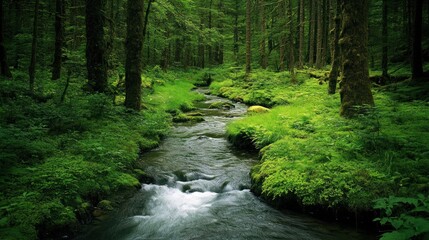 Obraz premium Serene Forest Stream