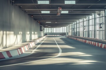 Karting on an empty race car circuit