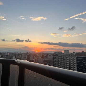 sunrise over the city