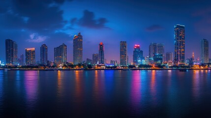 Fototapeta premium Bangkok Skyline with Chao