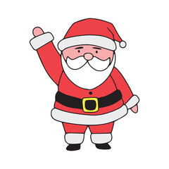 kawaii expression and body gesture santaclaus cartoon design