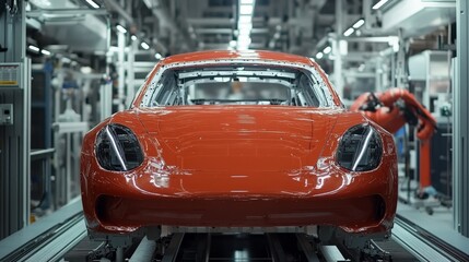 Fototapeta premium Innovations in robotics for automated vehicle manufacturing and production processes