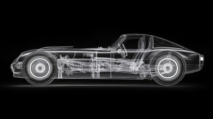 Naklejka premium Comprehensive x ray analysis of automotive components car and chassis examination for inspection