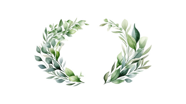 Green leaves forming circular frame. Perfect for nature themed designs, organic products, environmental campaigns, and eco friendly concepts. Generative AI