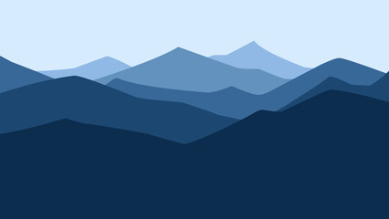 Landscape illustration of mountain ridge © Moleng24