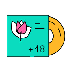 disc vinyl with rap line icon vector. disc vinyl with rap sign. isolated symbol illustration