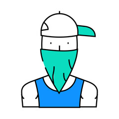 Fototapeta premium gangsta rapper line icon vector. gangsta rapper sign. isolated symbol illustration