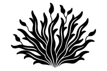 seaweed  silhouette icon style white background