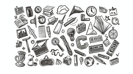 Business diagram and equipment  and graph.