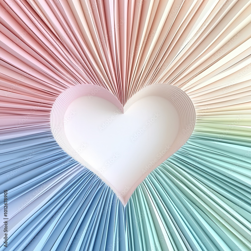 Canvas Prints Abstract Heart Shaped Design with Pastel Colors.