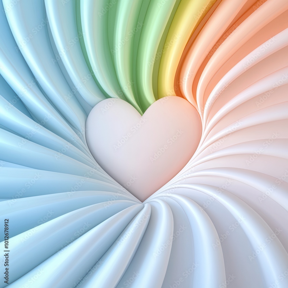 Poster Abstract Rainbow Heart.