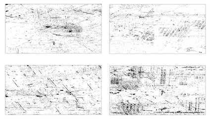 Old Metal Surface with Small Spots of Rust Set. Distress background rust and paint concept vector, Set of Black and white grunge. Distress overlay texture. 