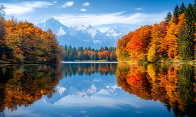Fototapeta premium Stunning Nature Landscapes: Mountains, Forests, Oceans, and Serene Vistas.