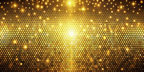 A stunning golden dotted glitter background vector, perfect for elegant designs and contemporary digital art projects,