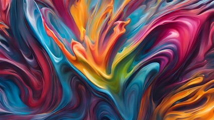 Obraz premium A vibrant abstract swirl of colors creating a dynamic and fluid visual experience.