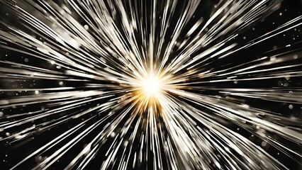 Obraz premium A burst of light with dynamic rays emanating outward, creating a sense of energy and motion.