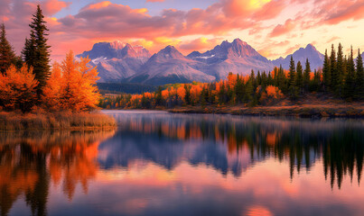 Obraz premium Stunning Nature Landscapes: Mountains, Forests, Oceans, and Serene Vistas.