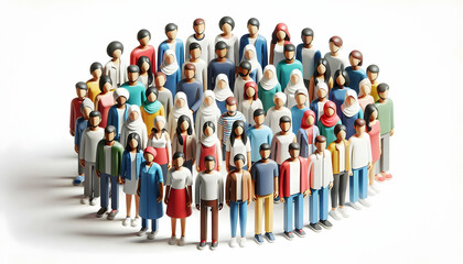 3D Isolated Diverse People Icons Symbolizing Diversity & Inclusion for Human Rights Day - Vector Design for Infographics on Equality and Inclusion