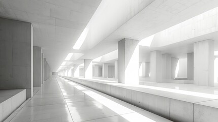 Obraz premium 白い建物の廊下,Generative AI AI画像