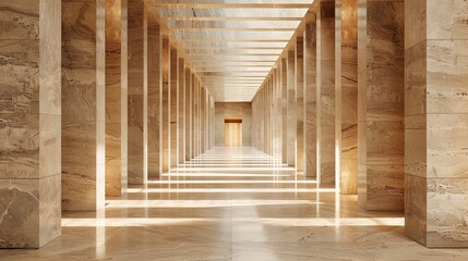 茶色ベースの通路,Generative AI AI画像