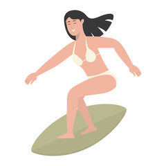 Illustration of People Surfing Activities. Vector Character in Flat Cartoon Style