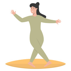 Fototapeta premium Illustration of People Surfing Activities. Vector Character in Flat Cartoon Style