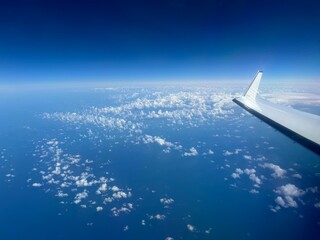 Ocean and clouds from a plane