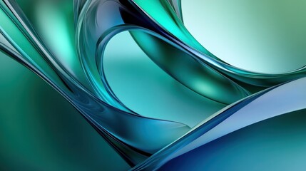 Fototapeta premium Abstract Blue and Green Liquid Swirls