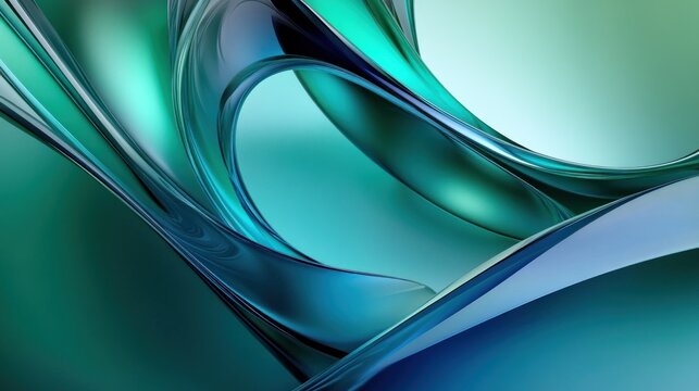 Abstract Blue and Green Liquid Swirls