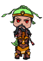 Guan Yu Warrior on a horse illustration