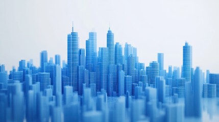 Blue Cityscape: A Minimalist Perspective