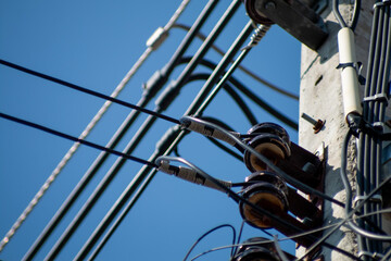 Wiring on electric poles in Thailand