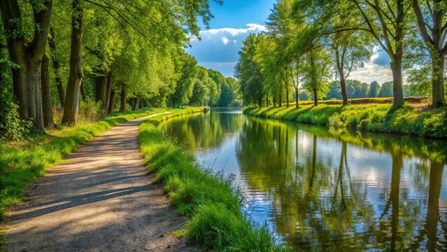 Forced perspective path along Dortmund-Ems Canal in Lingen
