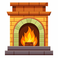 Fototapeta premium fireplace with fire