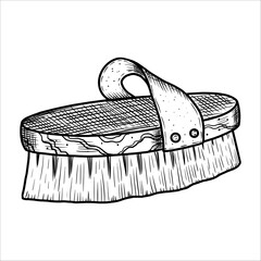 Hand drawn body brush.Spa collection. Vector illustration