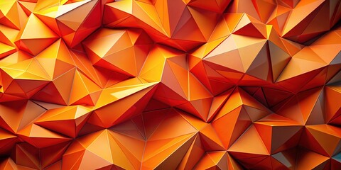 Obraz premium A vivid orange geometric abstract background featuring dynamic shapes and rich textures, perfect for captivating design projects and enhancing visual aesthetics with vibrant energy.
