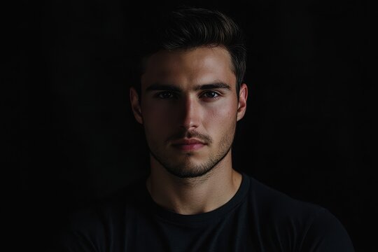 Men in front of black background studio shot