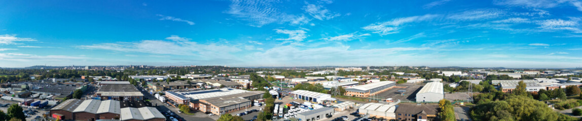 An Aerial Wide Angle Panoramic View of Nottingham City of East Midlands Region of England, United Kingdom. October 4th, 2024