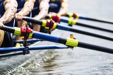 Men s quadruple skulls rowing team moments after race start