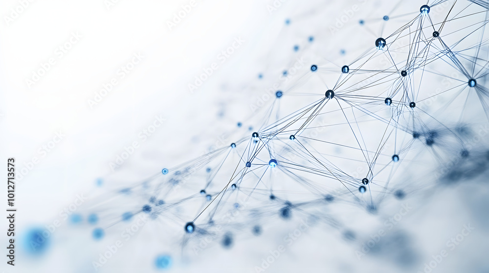 Wall mural abstract future network on white background. data and technology concept, network connection