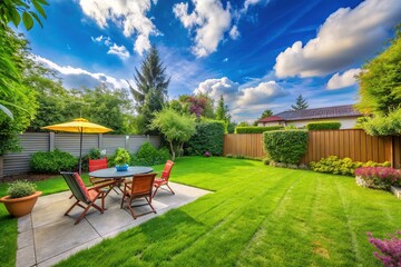 Obraz premium Empty Backyard Isolated on White Background with Copy Space for Design, Advertising, and Creative Projects