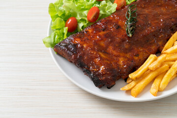 grilled and barbecue ribs pork