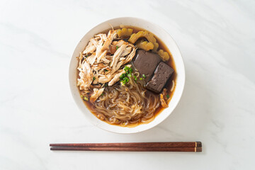 Stewed Chicken Noodle Soup Bowl