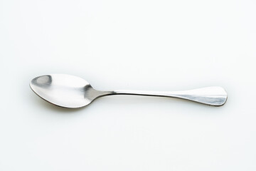 silver spoon on white background