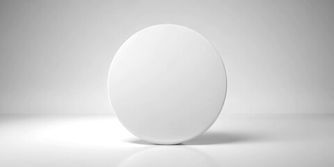 Forced perspective white circle on white background symbolizing silence, harmony, and peace