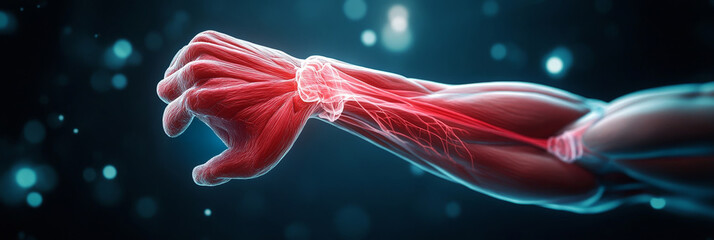 A detailed anatomical illustration showcasing the biceps muscle and surrounding anatomy, ideal for medical professionals and students.